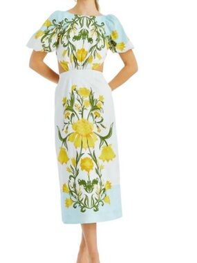 NWT Mestiza New York Eileen Midi-Dress-Multi-Color, Yellow